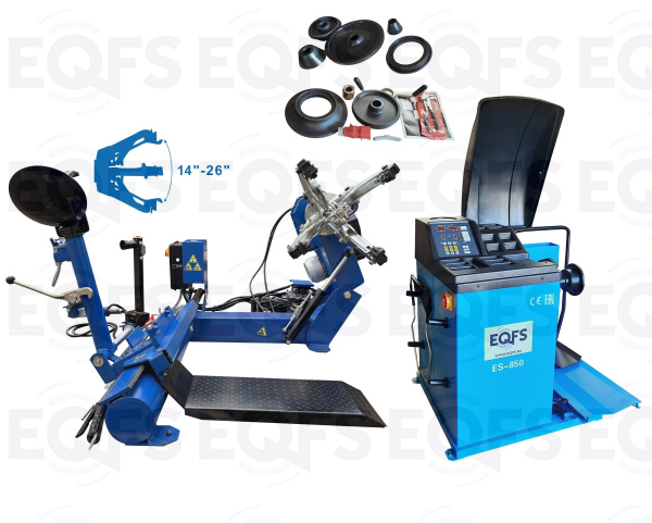 Комплект Шиномонтажный станок полуавтомат+ES-850 Балансировочный станок